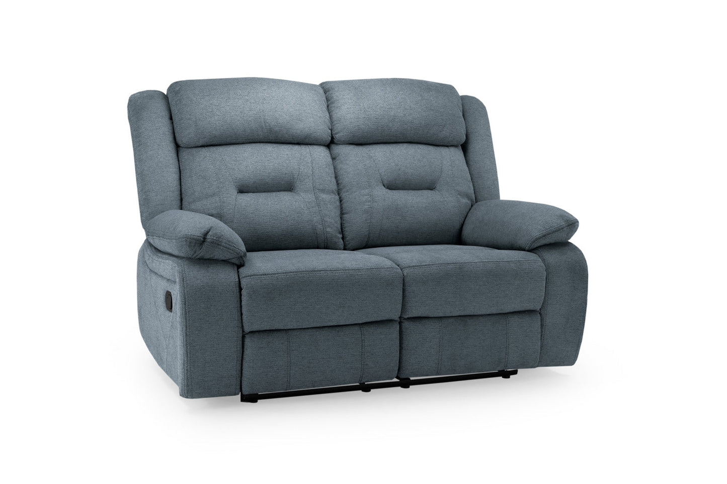 Novie Recliner Sofa Grey Fabric 2 Seater in soft grey fabric with manual reclining seats