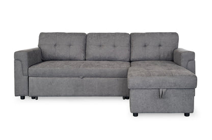Omi Grey Universal Corner Sofabed with dimensions W210 x Chaise 136 x D74 x H71cm - Dreamy UK and Isle of Man