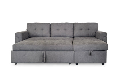 Omi Grey Universal Corner Sofabed with dimensions W210 x Chaise 136 x D74 x H71cm - Dreamy UK and Isle of Man
