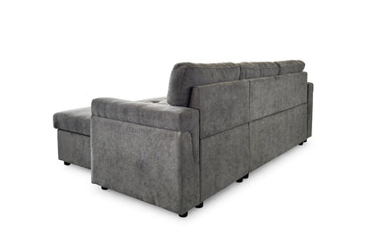Omi Grey Universal Corner Sofabed with dimensions W210 x Chaise 136 x D74 x H71cm - Dreamy UK and Isle of Man