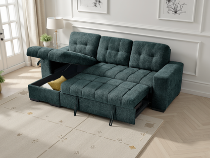 Paisley Universal Corner Sofabed Teal - corner sofa bed - Dreamy furniture