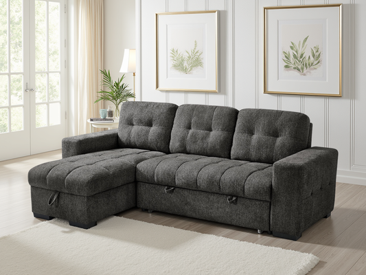 Paisley Universal Corner Sofabed Grey - corner sofa bed - Dreamy furniture
