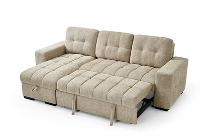 Paisley Corner Sofabed Beige - corner sofa bed - Dreamy furniture