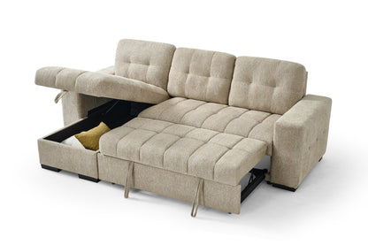 Paisley Corner Sofabed Beige - corner sofa bed - Dreamy furniture