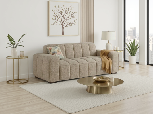 Paris Sofa Beige 3 Seater - premium sofa with free Isle of Man and UK delivery