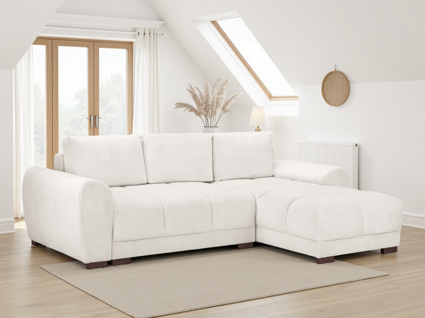 Azura Sofabed Cream Universal Corner at Dreamy – corner sofa bed UK with free Isle of Man and UK delivery