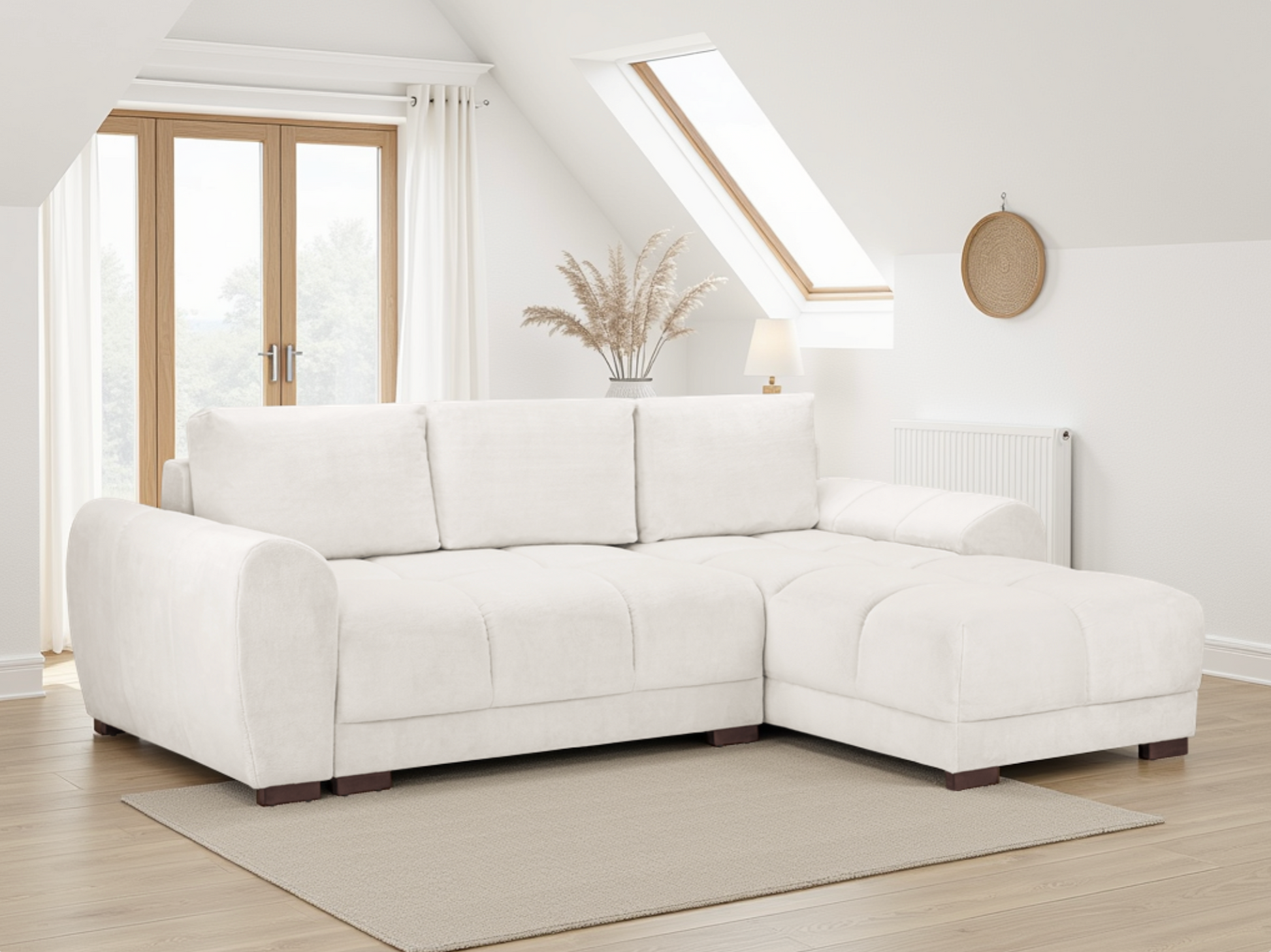 Azura Sofabed Cream Universal Corner at Dreamy – corner sofa bed UK with free Isle of Man and UK delivery
