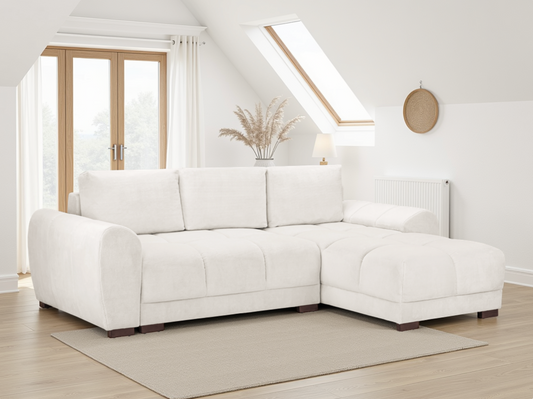 Azura Sofabed Cream Universal Corner at Dreamy – corner sofa bed UK with free Isle of Man and UK delivery