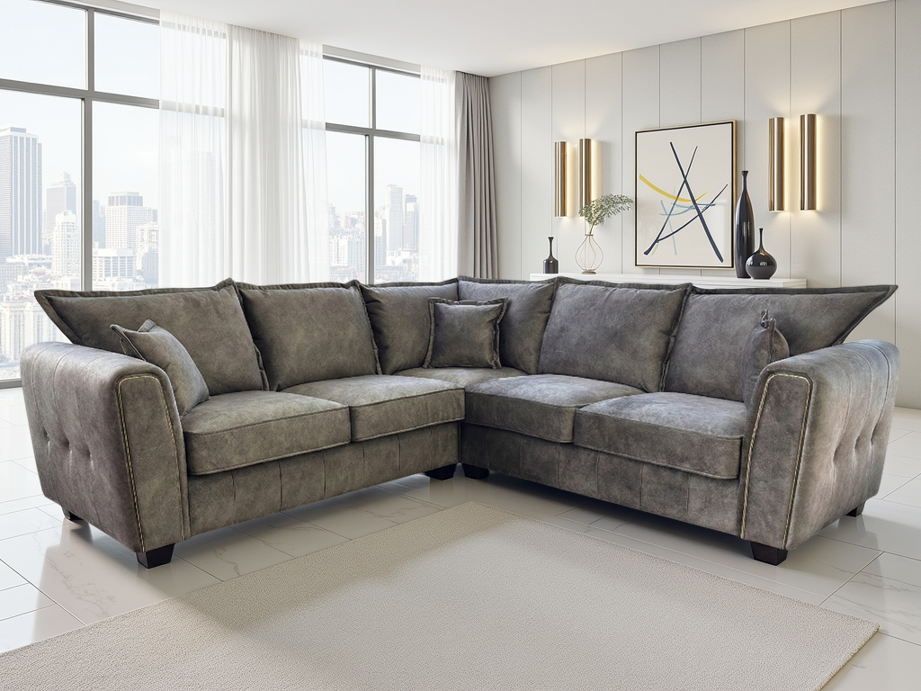 Selina Sofa Brown Large Corner - Buy sofas Isle of Man