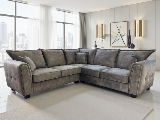 Selina Sofa Brown Large Corner - Buy sofas Isle of Man