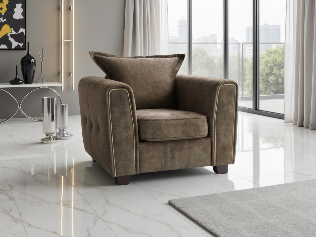 Selina Sofa Brown Armchair - Buy Sofas