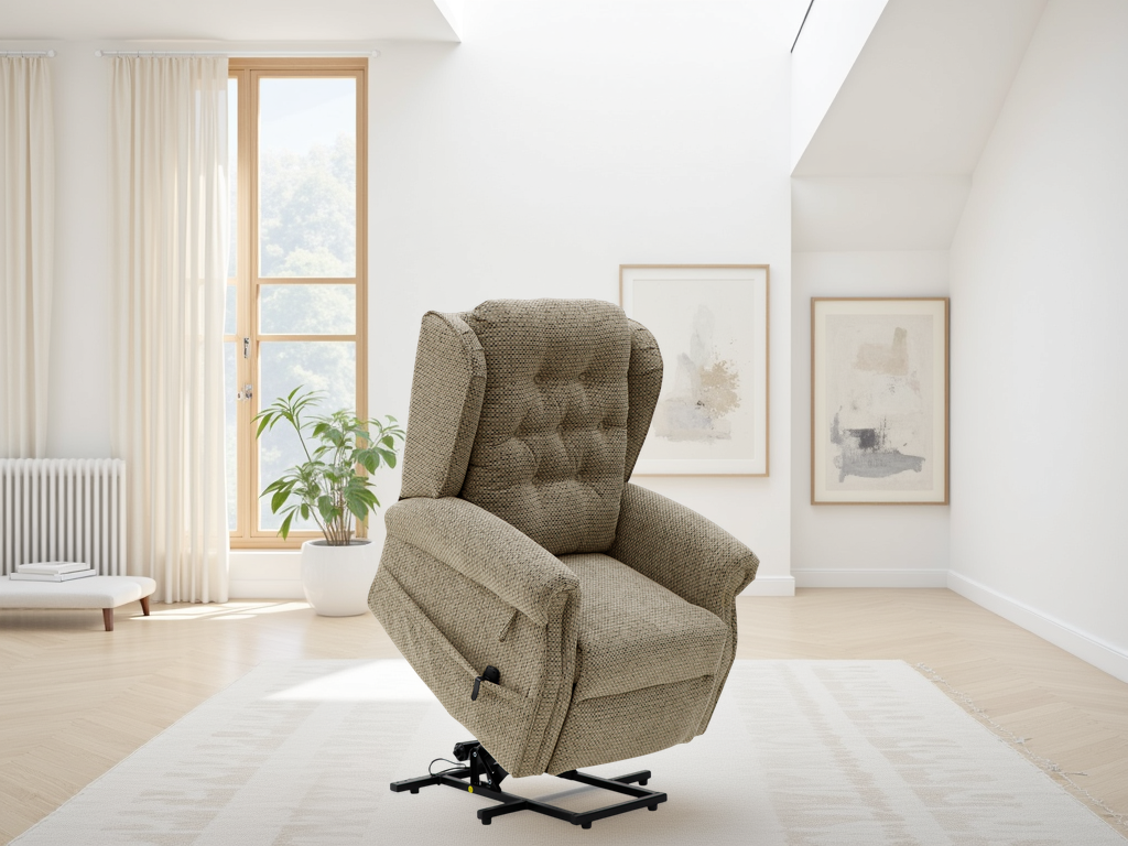 Siya Rise and Recline Chair Mink - Siya sofa range - Dreamy furniture Isle of Man and UK