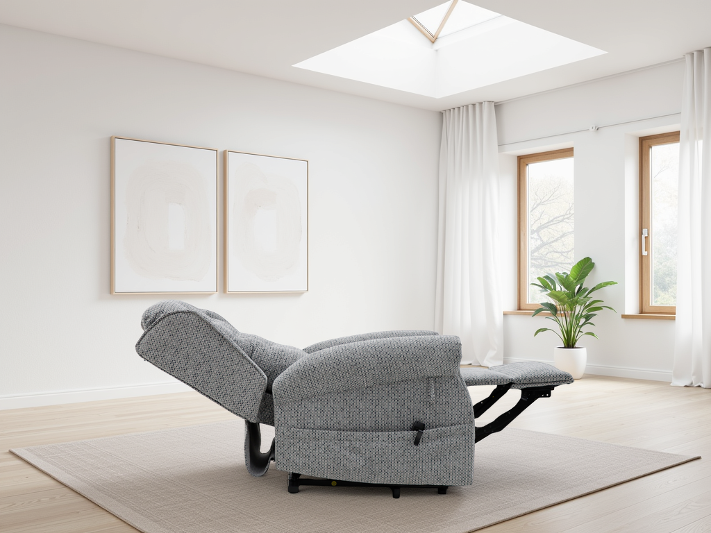 Siya Rise and Recline Chair Grey - Siya sofa range - Dreamy furniture Isle of Man and UK