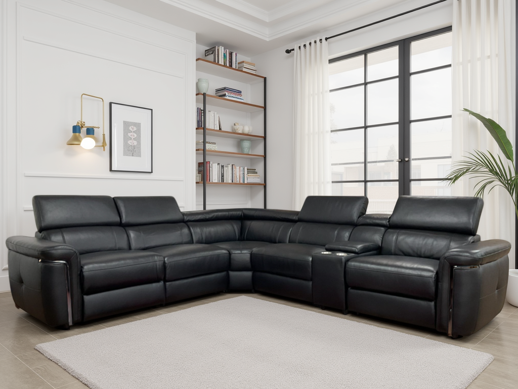 Soho Electric Recliner Sofa Black Large Corner from Dreamy - sofa with free Isle of Man and UK delivery