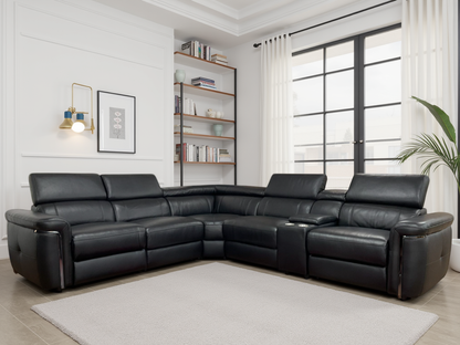 Soho Electric Recliner Sofa Black Large Corner from Dreamy - sofa with free Isle of Man and UK delivery