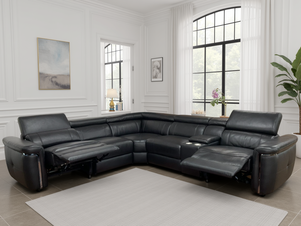 Soho Electric Recliner Sofa Black Large Corner from Dreamy - sofa with free Isle of Man and UK delivery