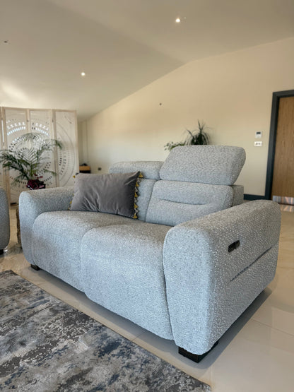 Tony Electric Recliner Grey 2 Seater - premium recliner sofa with free Isle of Man and UK delivery