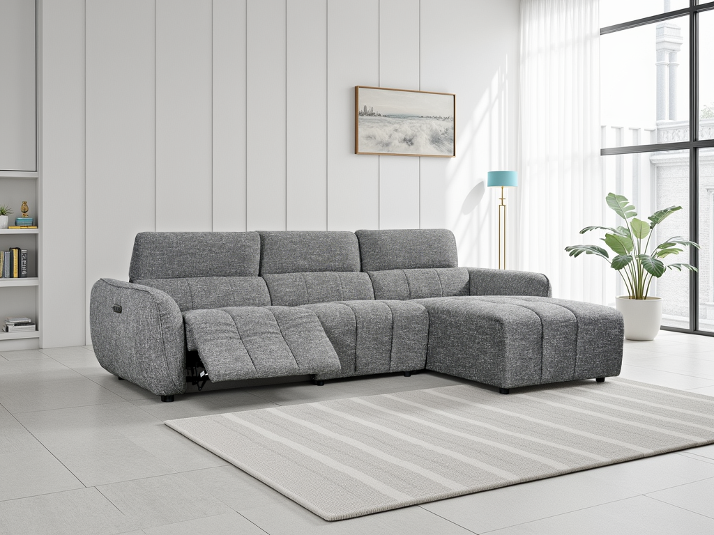 Tulia Electric Dark Grey Recliner Corner Sofa - electric recliner corner sofa UK at Dreamy