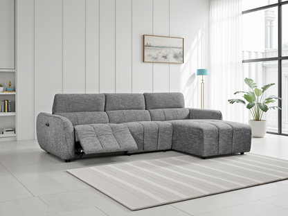 Tulia Electric Dark Grey Recliner Corner Sofa - electric recliner corner sofa UK at Dreamy