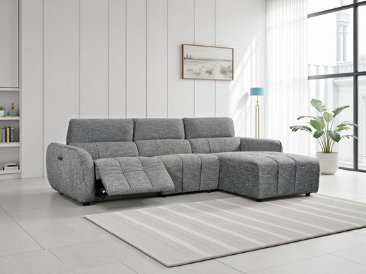 Tulia Electric Dark Grey Recliner Corner Sofa - electric recliner corner sofa UK at Dreamy