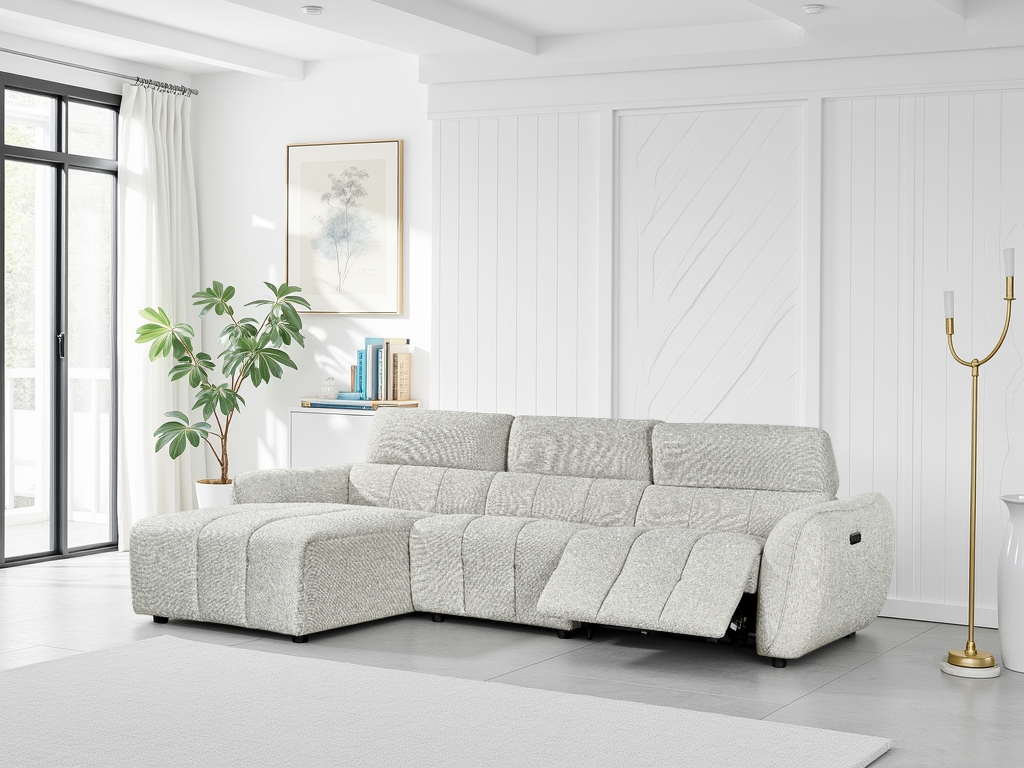 Tulia Electric Grey Recliner Corner Sofa - electric recliner corner sofa UK at Dreamy