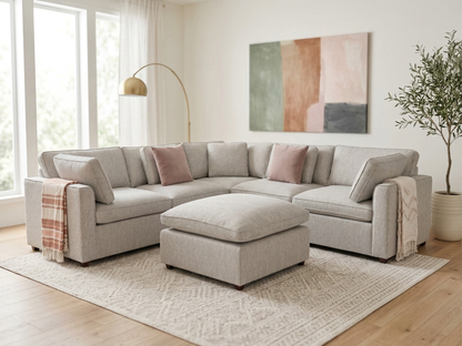 Salma Sofa Grey Large Corner with Footstool - Salma Sofa Grey Large Corner with Footstool corner sofa Isle of Man UK delivery