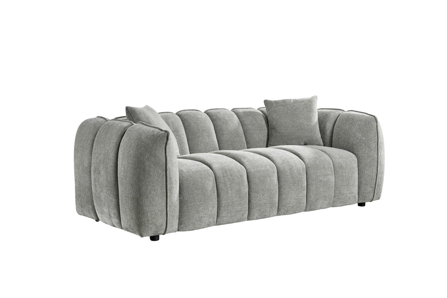 Vera Sofa Grey 3 Seater - modern compact sofa UK at Dreamy