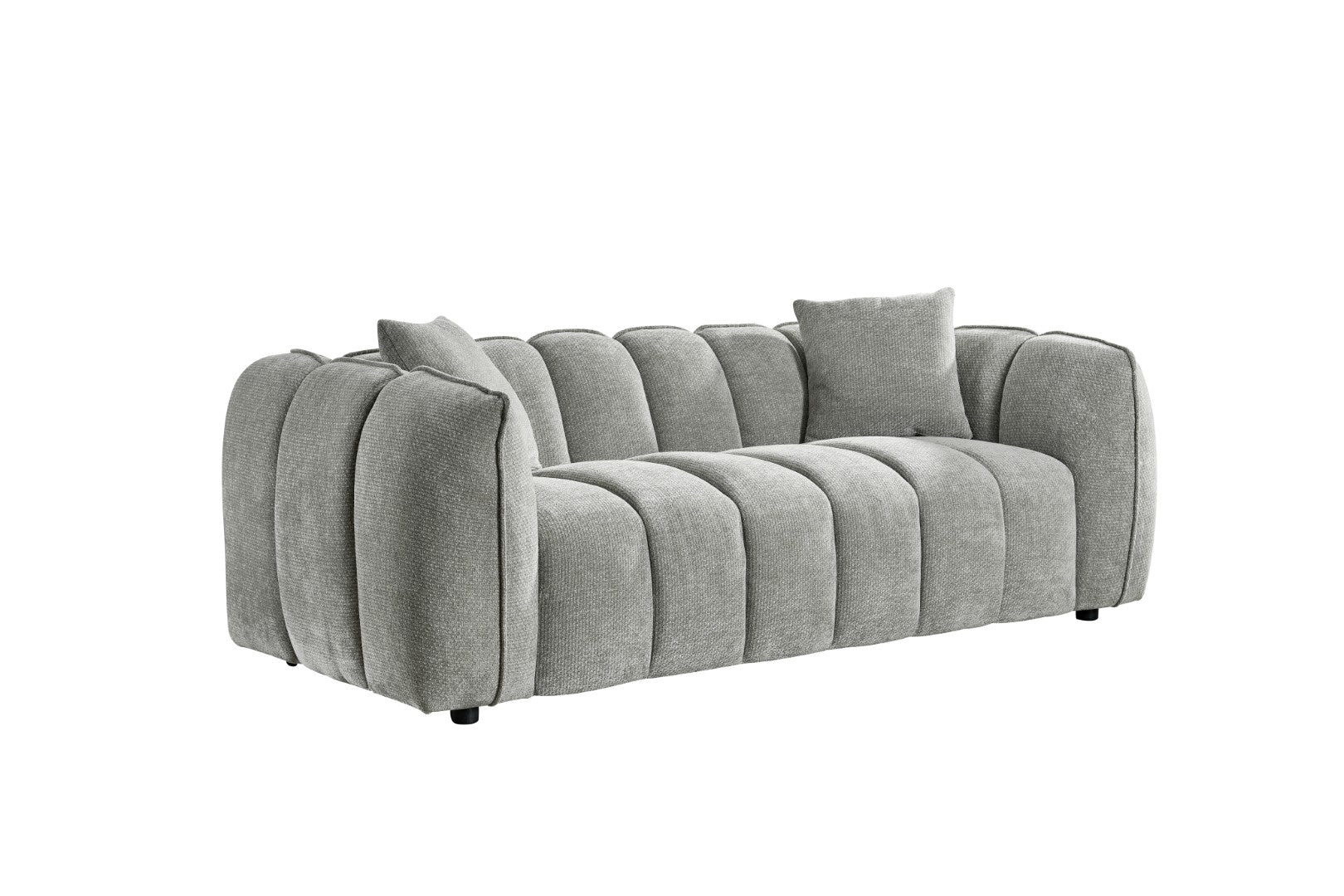 Vera Sofa Grey 3 Seater - modern compact sofa UK at Dreamy
