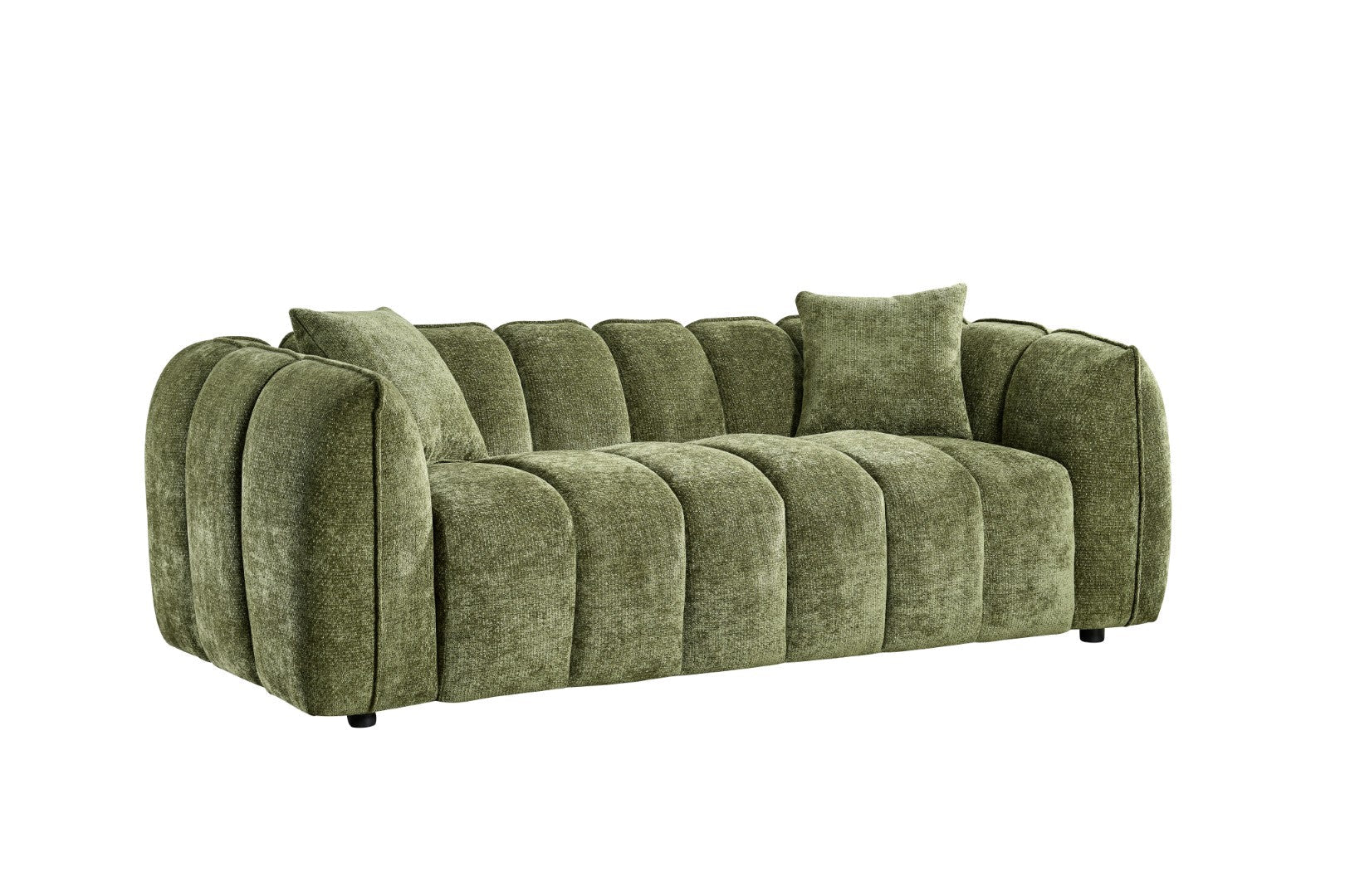 Vera Sofa Olive 3 Seater - modern compact sofa UK at Dreamy