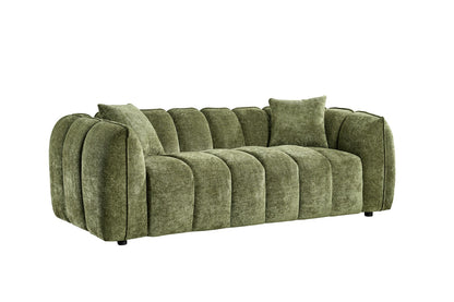 Vera Sofa Olive 3 Seater - modern compact sofa UK at Dreamy