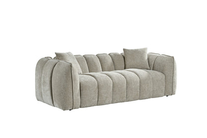 Vera Sofa Beige 3 Seater - modern compact sofa UK at Dreamy