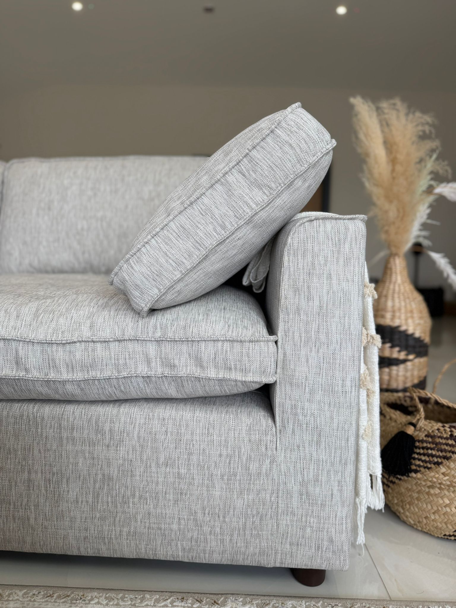 Salma Sofa Grey Large Corner with Footstool - Salma Sofa Grey Large Corner with Footstool corner sofa Isle of Man UK delivery
