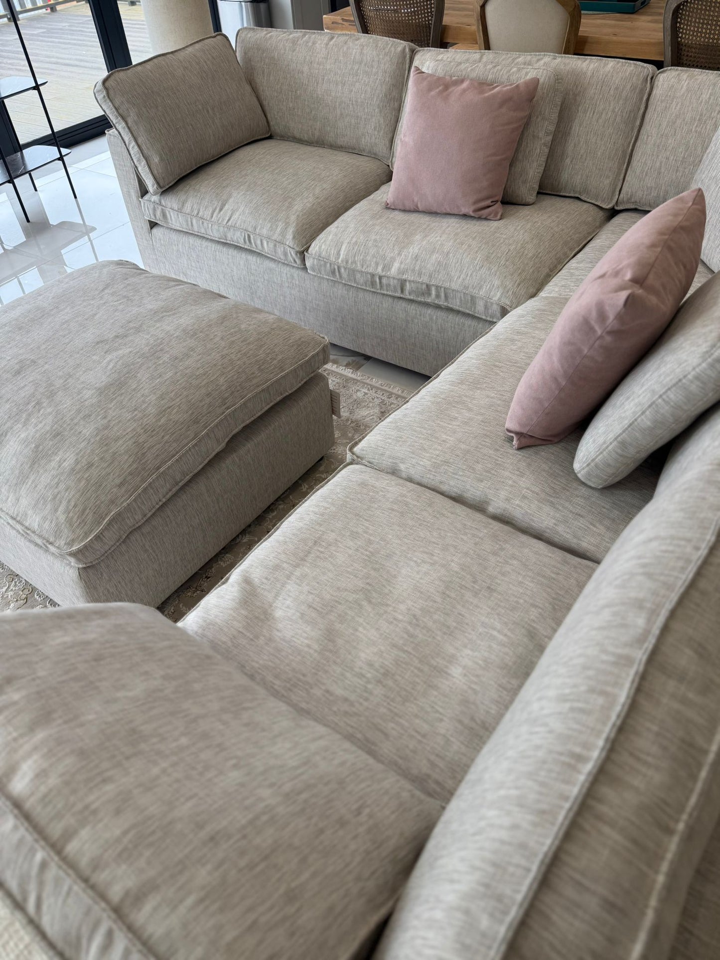 Salma Sofa Grey Large Corner with Footstool - Salma Sofa Grey Large Corner with Footstool corner sofa Isle of Man UK delivery