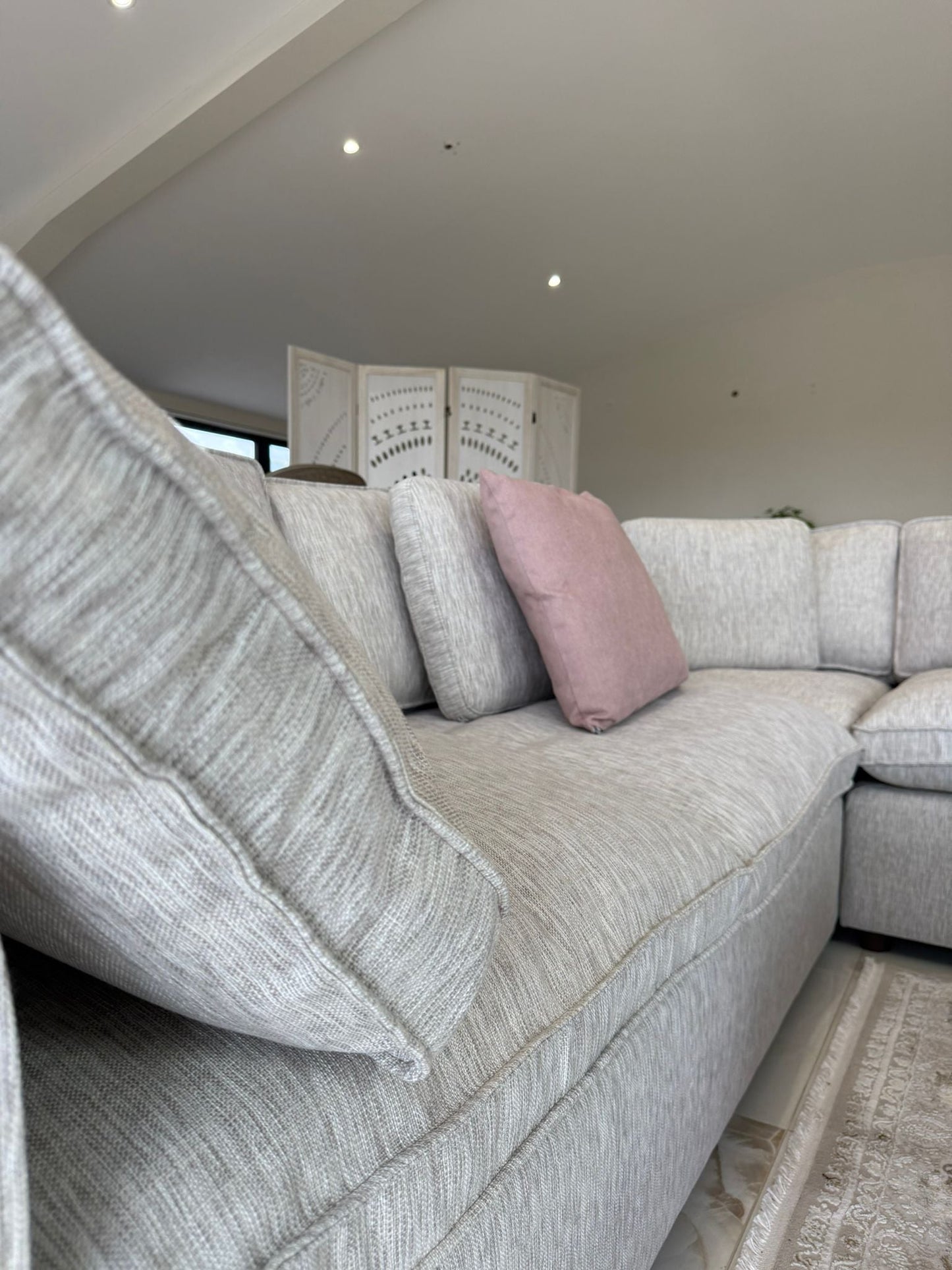 Salma Sofa Grey Large Corner with Footstool - Salma Sofa Grey Large Corner with Footstool corner sofa Isle of Man UK delivery