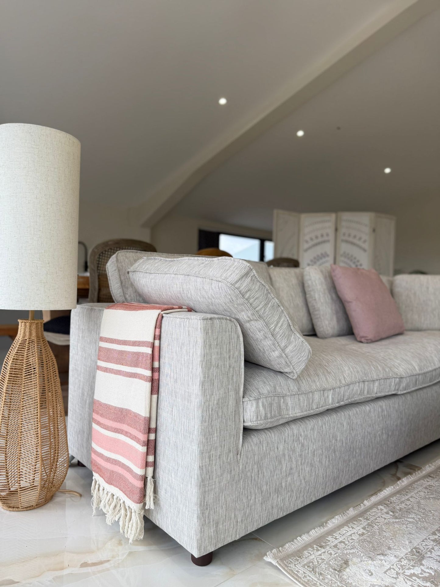 Salma Sofa Grey Large Corner with Footstool - Salma Sofa Grey Large Corner with Footstool corner sofa Isle of Man UK delivery