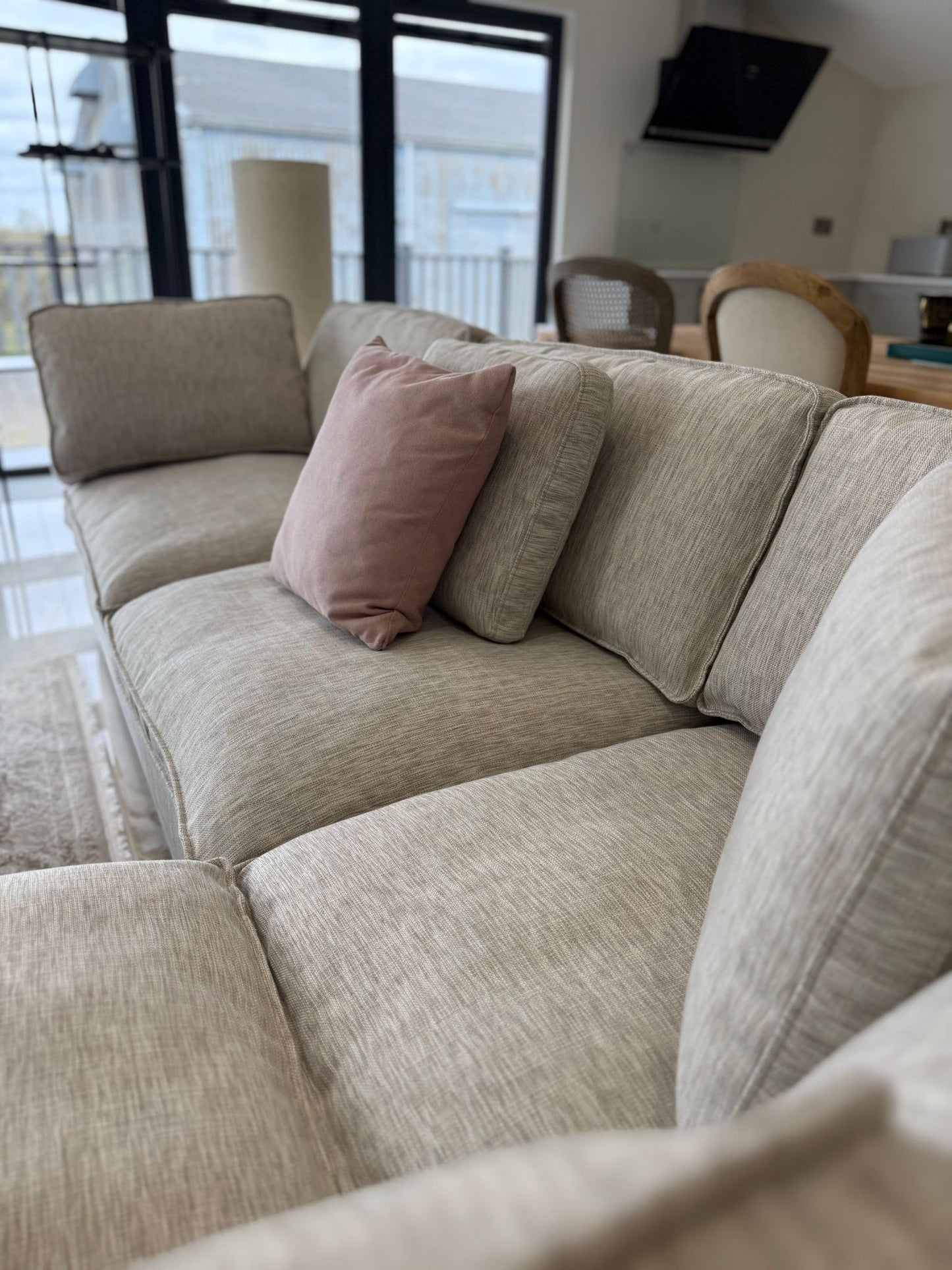 Salma Sofa Grey Large Corner with Footstool - Salma Sofa Grey Large Corner with Footstool corner sofa Isle of Man UK delivery