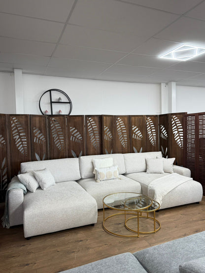 Lucie Sofa Beige U Shape Corner - premium furniture with free Isle of Man and UK delivery