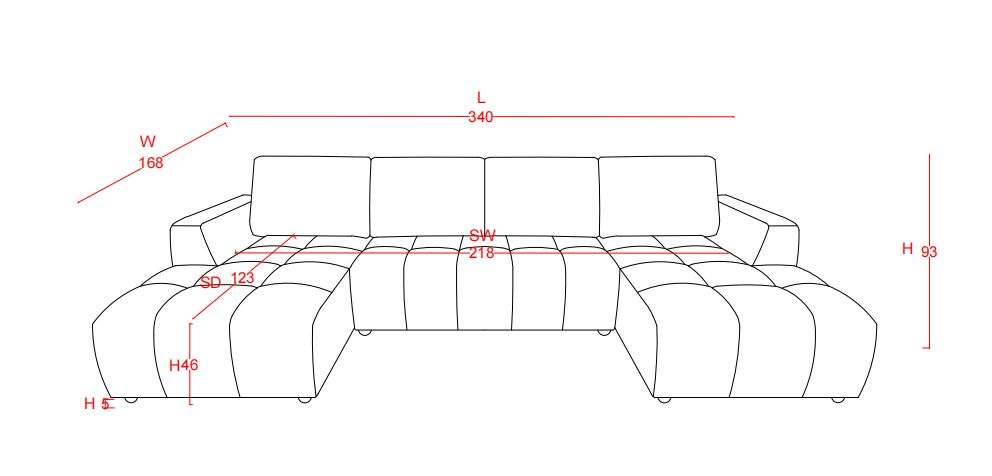 Shelby Luxury Beige U Shape Corner Sofabed - Shelby Luxury Beige U Shape Corner Sofabed sofa bed Isle of Man UK delivery