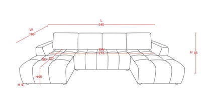 Shelby Luxury Beige U Shape Corner Sofabed - Shelby Luxury Beige U Shape Corner Sofabed sofa bed Isle of Man UK delivery