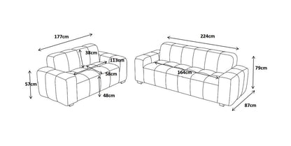 Palmer Sofa Grey 3 Seater - Palmer Sofa Grey 3 Seater 3 seater sofa Isle of Man UK delivery