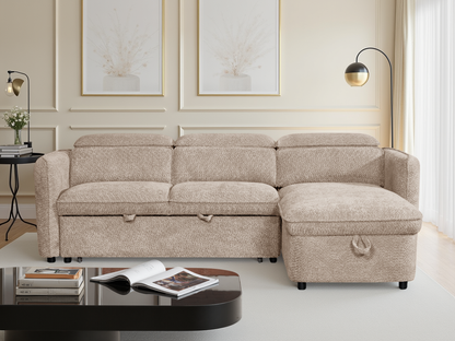 Camila Sofabed Beige Universal Corner - Camila sofa range - Dreamy furniture Isle of Man and UK