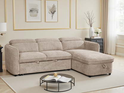 Camila Sofabed Beige Universal Corner - Camila sofa range - Dreamy furniture Isle of Man and UK