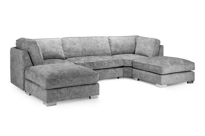 Bianco Fullback Sofa Platinum U Shape Corner