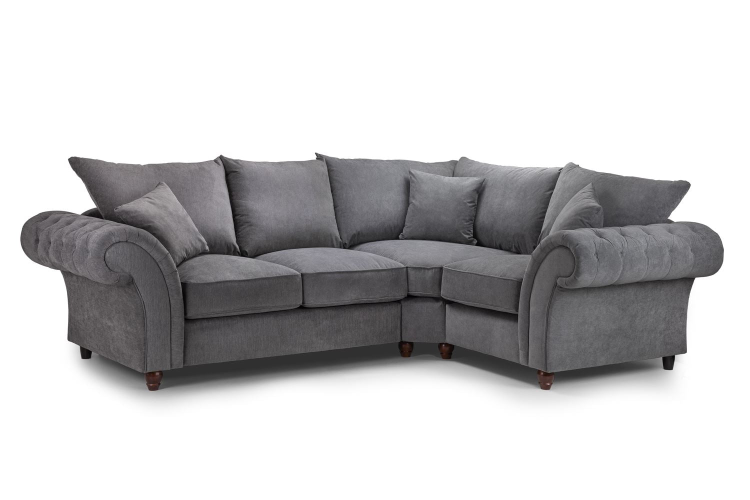 Willow Grey Right Hand Facing Corner sofa - premium fullback sofa with UK and Isle of Man delivery