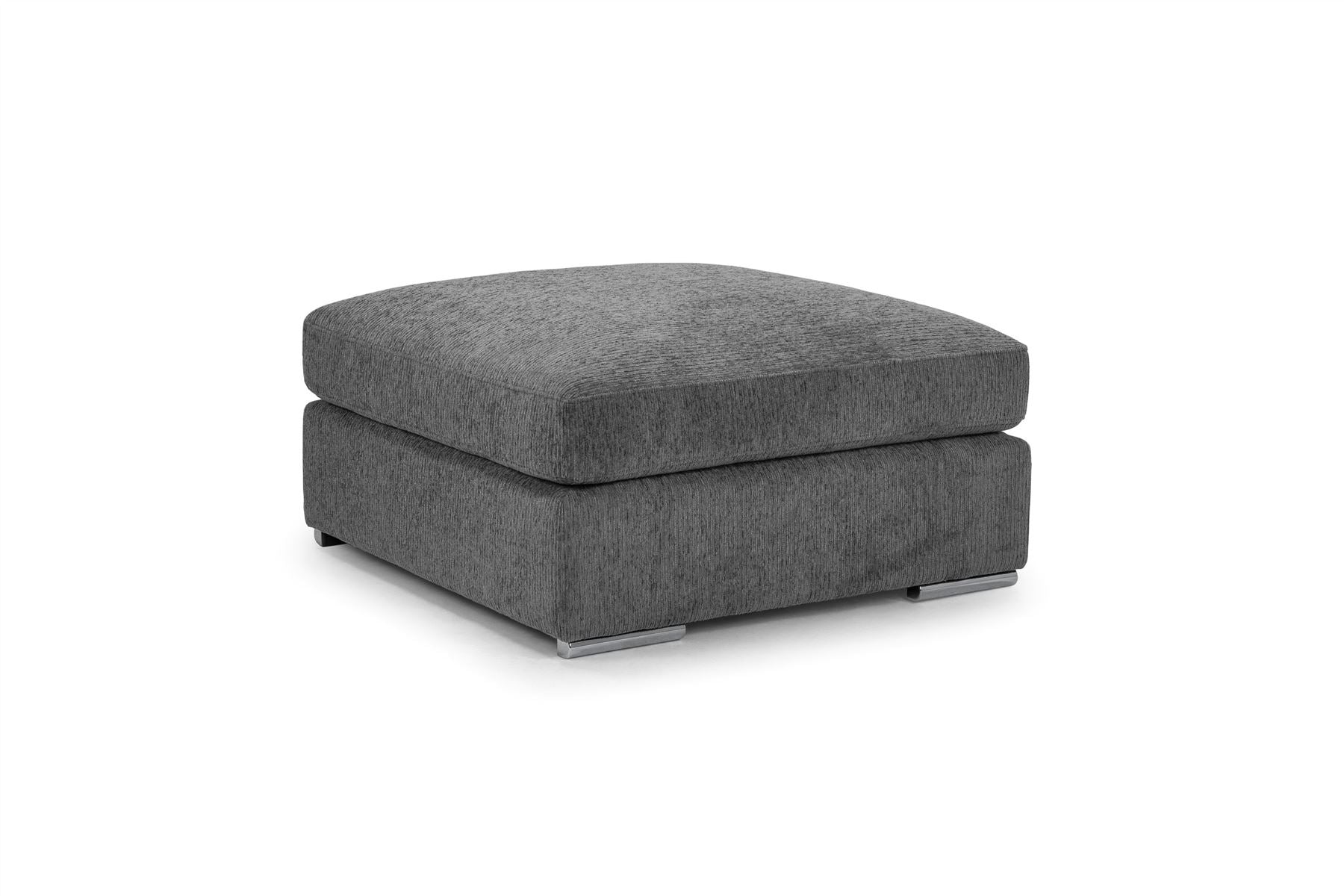 Natalie Grey Footstool sofa at Dreamy – W96 x D96 x H50cm with free Isle of Man and UK delivery