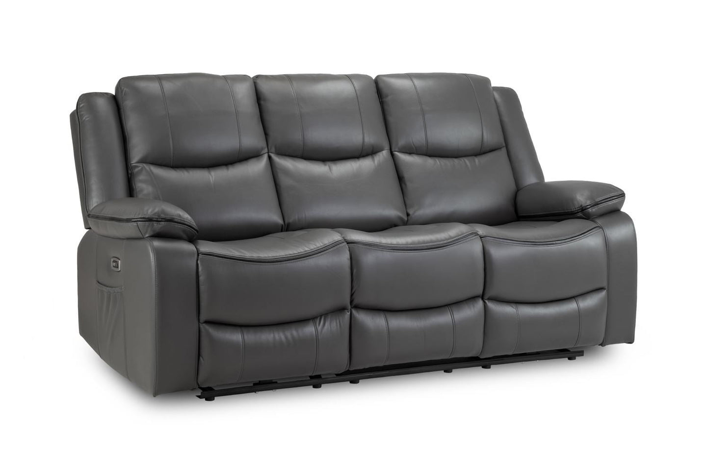 Haven Electric Recliner Sofa Grey 3 Seater