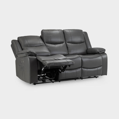 Harald Electric Recliner Sofa Grey 3 Seater