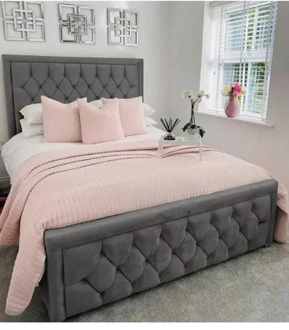 Regal Upholstered Plush Velvet Bed