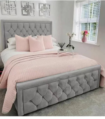 Regal Upholstered Plush Velvet Bed