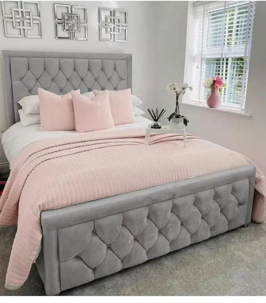 Regal Upholstered Plush Velvet Bed